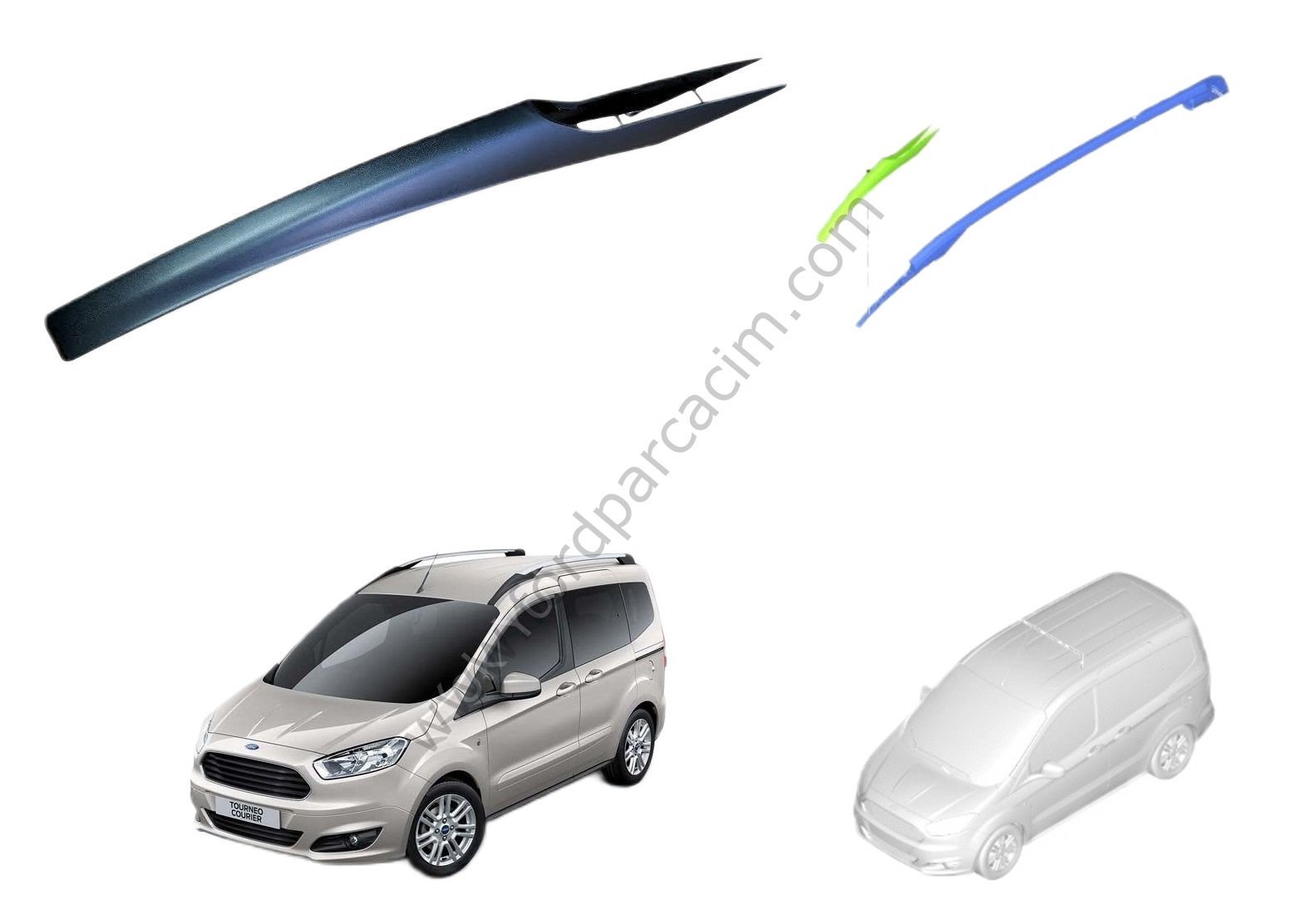 Courier Tavan Rayı Ön Sol Plastiği 2014-2023 Arası Modeller İçin ORJİNAL