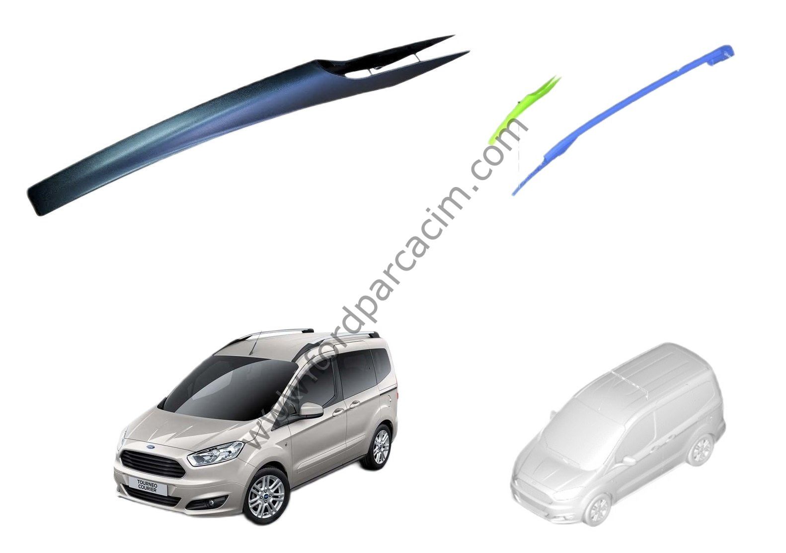 Courier Tavan Rayı Ön Sağ Plastiği 2014-2023 Arası Modeller İçin ORJİNAL