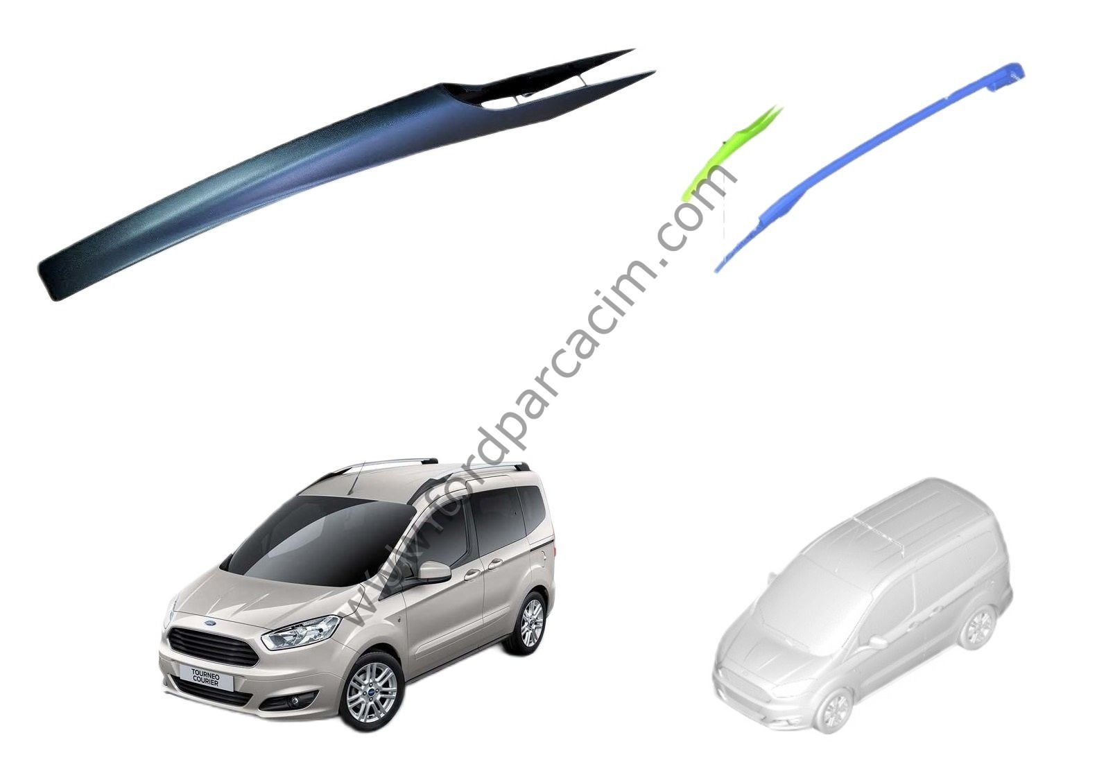 Courier Tavan Rayı Ön Sağ Plastiği 2014-2023 Arası Modeller İçin ORJİNAL