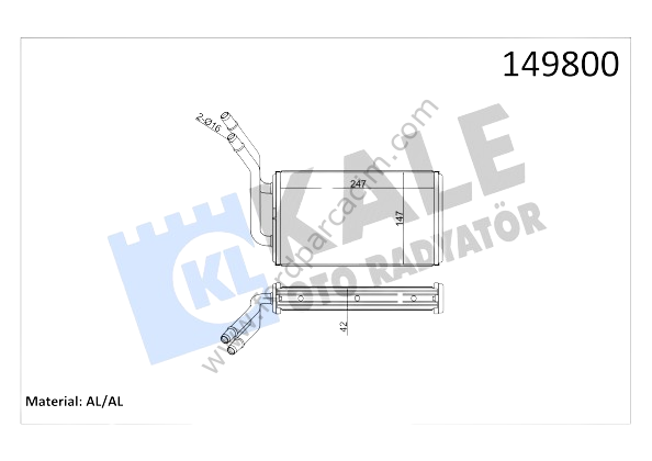Transit V-184 Kalorifer Radyatörü Klimasız 2002-2006 Arası Modeller İçin KALE