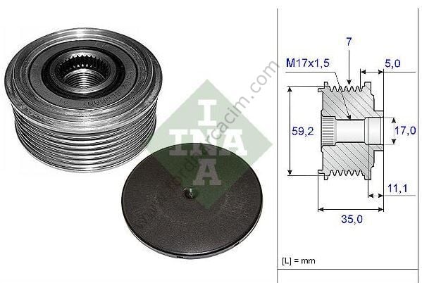 Transit V-184 Şarj Dinamo Kasnağı 2002-2006 Arası Modeller İçin İNA