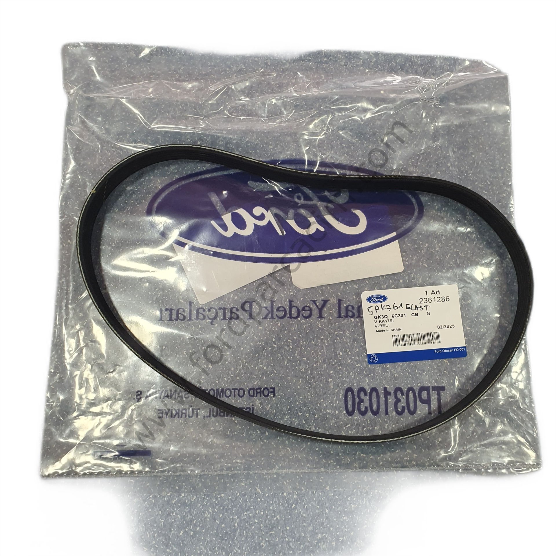 Transit Direksiyon Kayışı 5PK761SF 2019 Sonrası 2.0 Ecoblue Arkadan Çeker Modeller İçin ORJİNAL