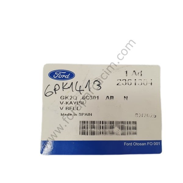 Custom V Kayışı 2.0 Ecoblue KLİMALI 2018 Sonrası Modeller İçin 6PK1413 ORJİNAL
