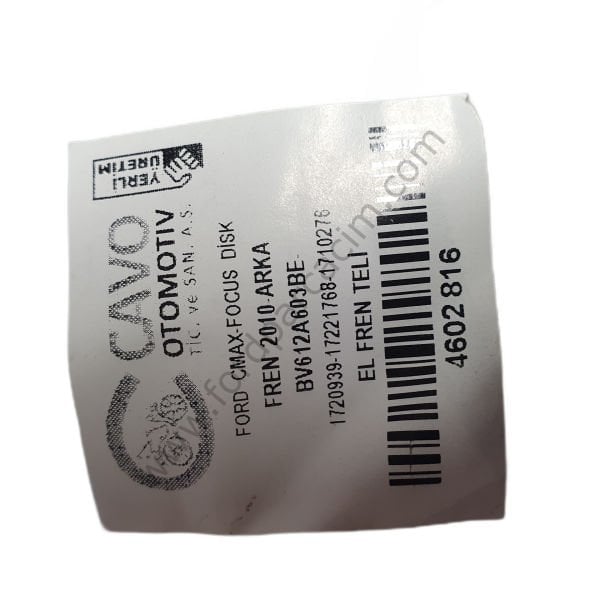 Focus 3 Arka El Fren Teli Diskli Tip 2011-2018 Arası Modeller İçin İTHAL