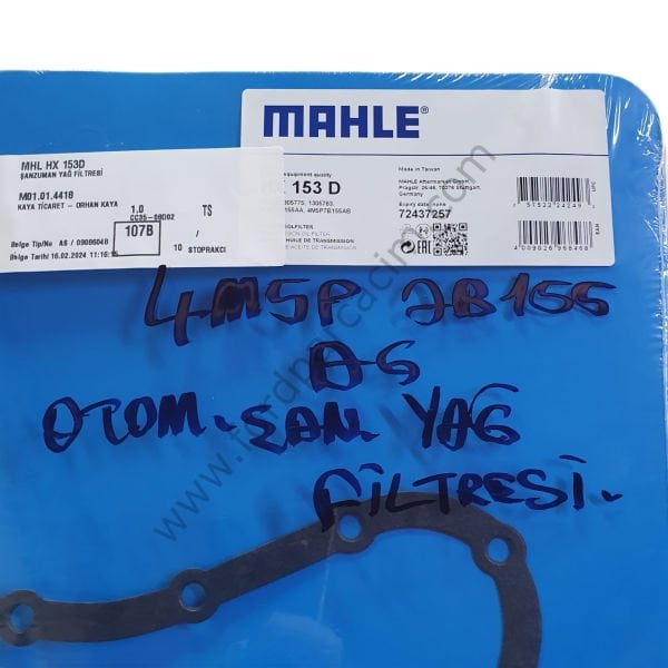 Focus Otomatik Şanzıman Yağ Filtresi CVT Şanzıman İçin 2005-2008 Arası Modeller İçin  MAHLE