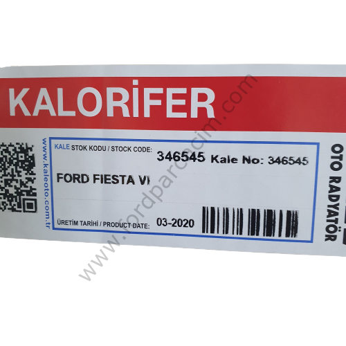 Fiesta Kalorifer Radyatörü 2009-2017 Arası Modeller İçin KALE