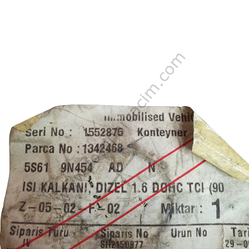 FİESTA ISI KALKANI, DIZEL 1.6 DOHC TCI (90PS) ORJİNAL  5S61 9N454 AD