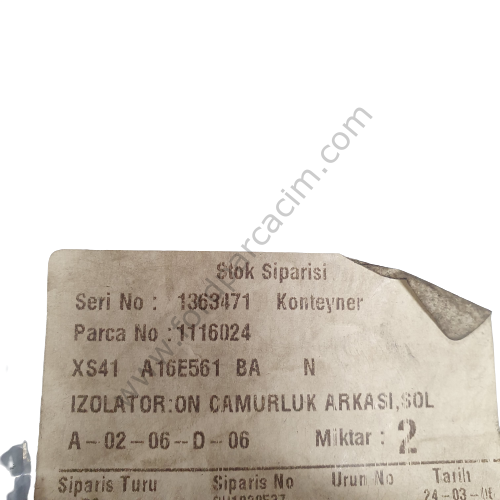 Focus 1 ÇAMURLUK İÇ İZALATÖRÜ SOL ORJİNAL XS41 A16E561 BA
