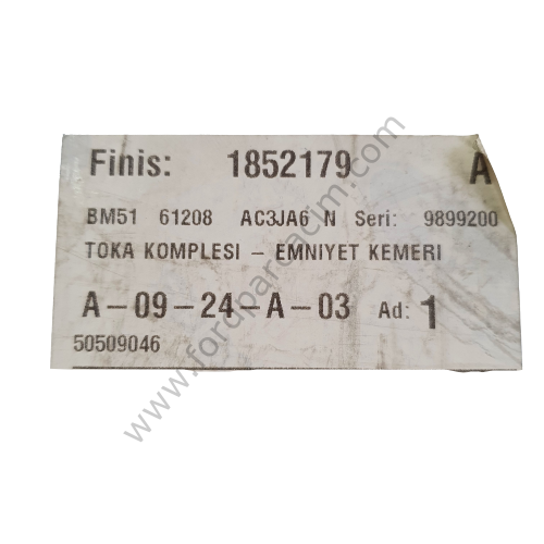 Focus Emniyet Kemer Tokası SAĞ Taraf 2011-2018 Arası Modeller İçin ORJİNAL