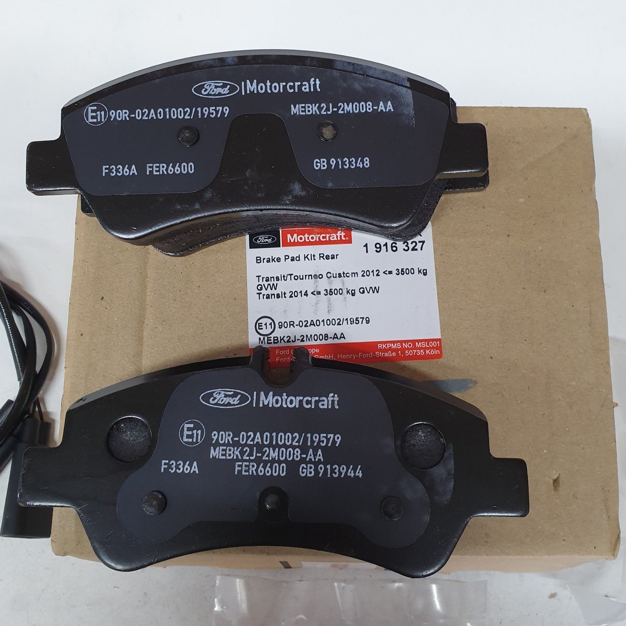 Transit Ön Fren Balatası 2014 Sonrası Modeller İçin ORJİNAL - MOTORCRAFT