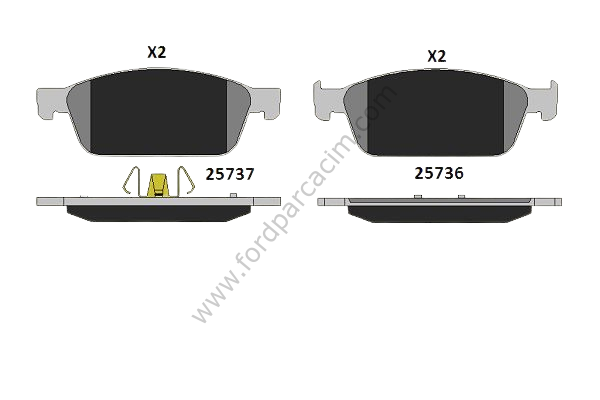 Kuga Ön Fren Balatası Takım 2013-2019 Arası Modeller İçin KALE 320MM DİSK İÇİN