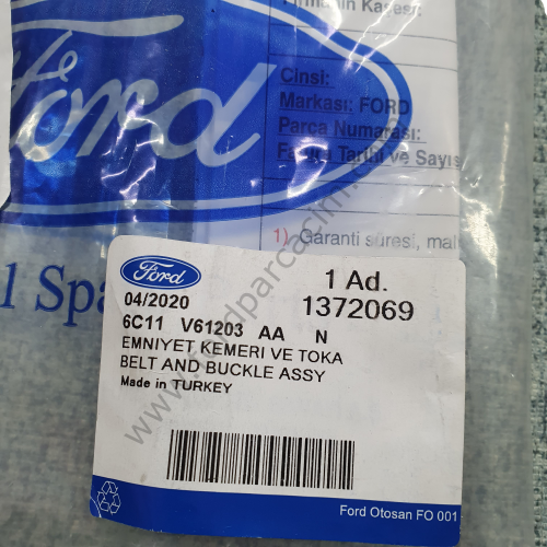 TRANSIT V-347 EMNİYET KEMER TOKASI ÖN SOL 2008-2013 ARASI MODELLER İÇİN ORJİNAL