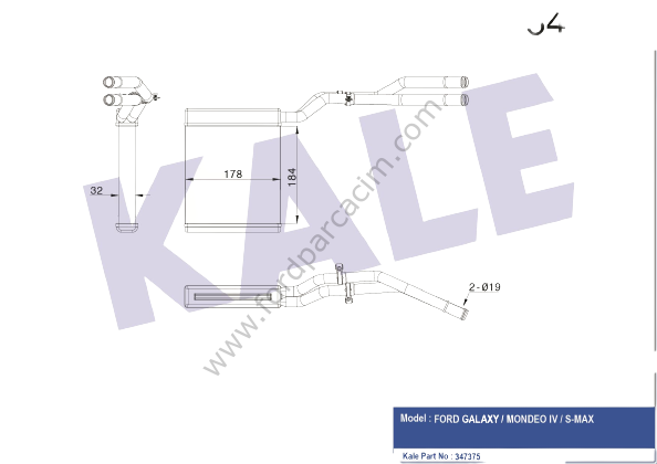 Mondeo Kalorifer Radyatörü 2007-2013 Arası Modeller İçin KALE