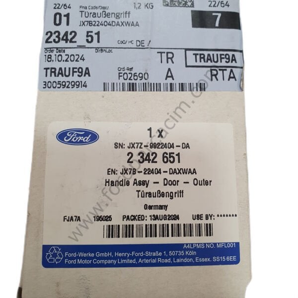 Focus 4 Dış Kapı Kolu Arka 2018-2023 Arası Modeller İçin ORJİNAL