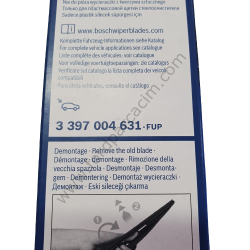 Courier Arka Silecek TEK KAPI PLASTİK 2014 Sonrası Modeller İçin BOSCH